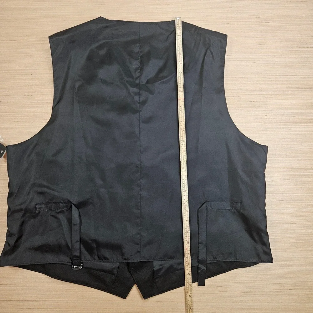 Claiborne Vest Mens XXL Black Easy Care Suit Waistcoat Formal Wedding NEW - Picture 8 of 13